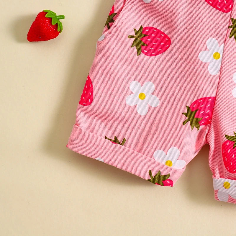 Floral Suspender Shorts