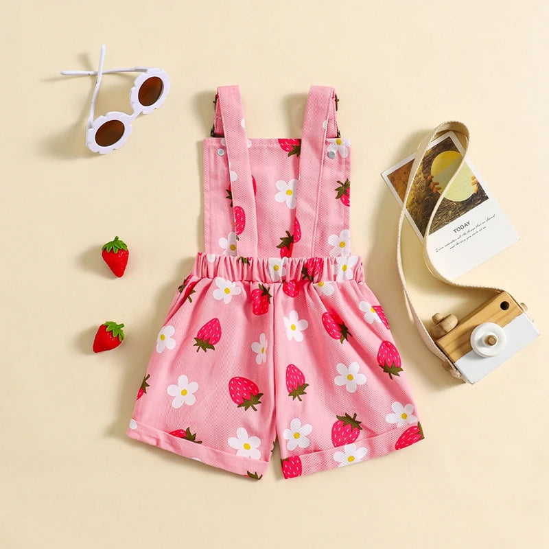 Floral Suspender Shorts