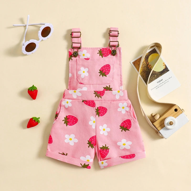 Floral Suspender Shorts