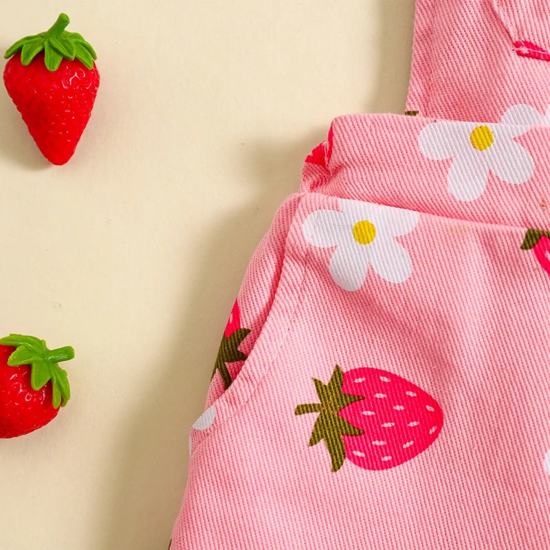 Floral Suspender Shorts