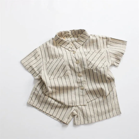 Striped Cotton Linen Set