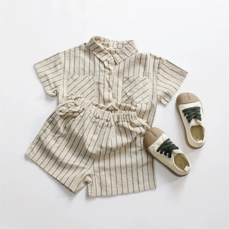 Striped Cotton Linen Set