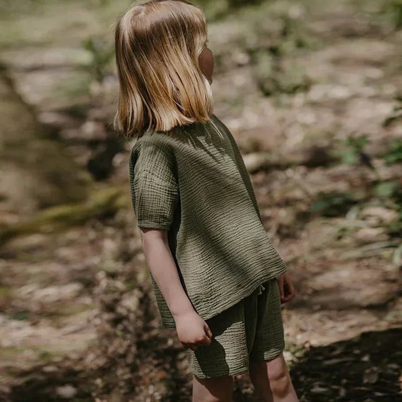 Muslin Cotton Shirt and Shorts Set