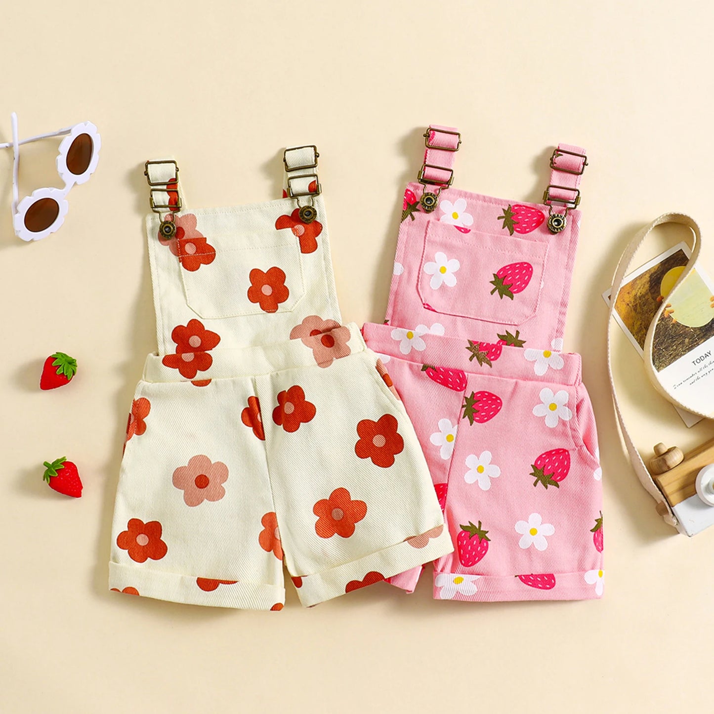 Floral Suspender Shorts