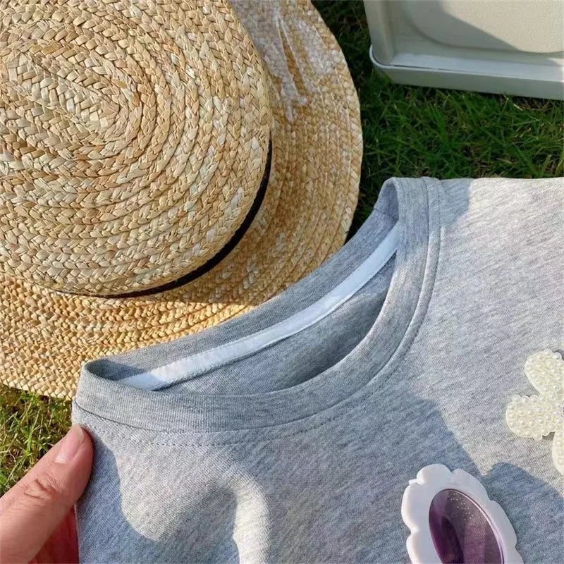 Two-Piece Lace Short-Sleeved Set